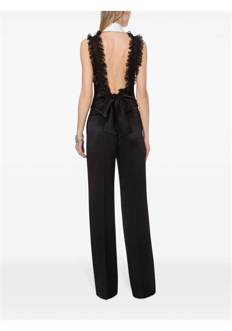 Pantaloni a palazzo satinati in nero Alberta Ferretti - donna ALBERTA FERRETTI | 032751190555